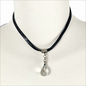 💎 Silpada Sterling Silver & Leather Teardrop Pendant Necklace (925) 💎